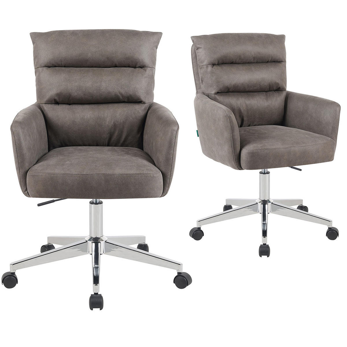 BÜROSTUHL Mika-Svenja - Taupe/Chromfarben, Textil/Metall (59/91/66cm) - DUBI Möbel