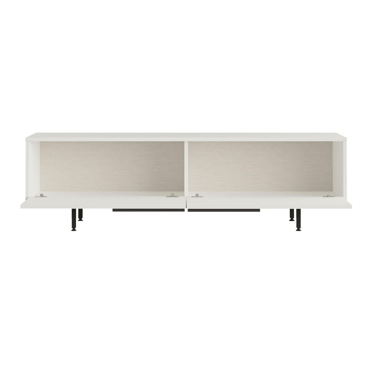 TV-ELEMENT Urejovle - Schwarz/Weiß, Holzwerkstoff/Metall (160/45/35.5cm) - [en.casa]