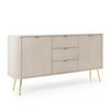 SIDEBOARD ZENZERO 168/87/39 cm mit 3 Schubladen 2 Türen Kaschmir - Kaschmir/Goldfarben, Holzwerkstoff (168/87/39cm) - MASSENO