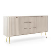 SIDEBOARD ZENZERO 168/87/39 cm mit 3 Schubladen 2 Türen Kaschmir - Kaschmir/Goldfarben, Holzwerkstoff (168/87/39cm) - MASSENO