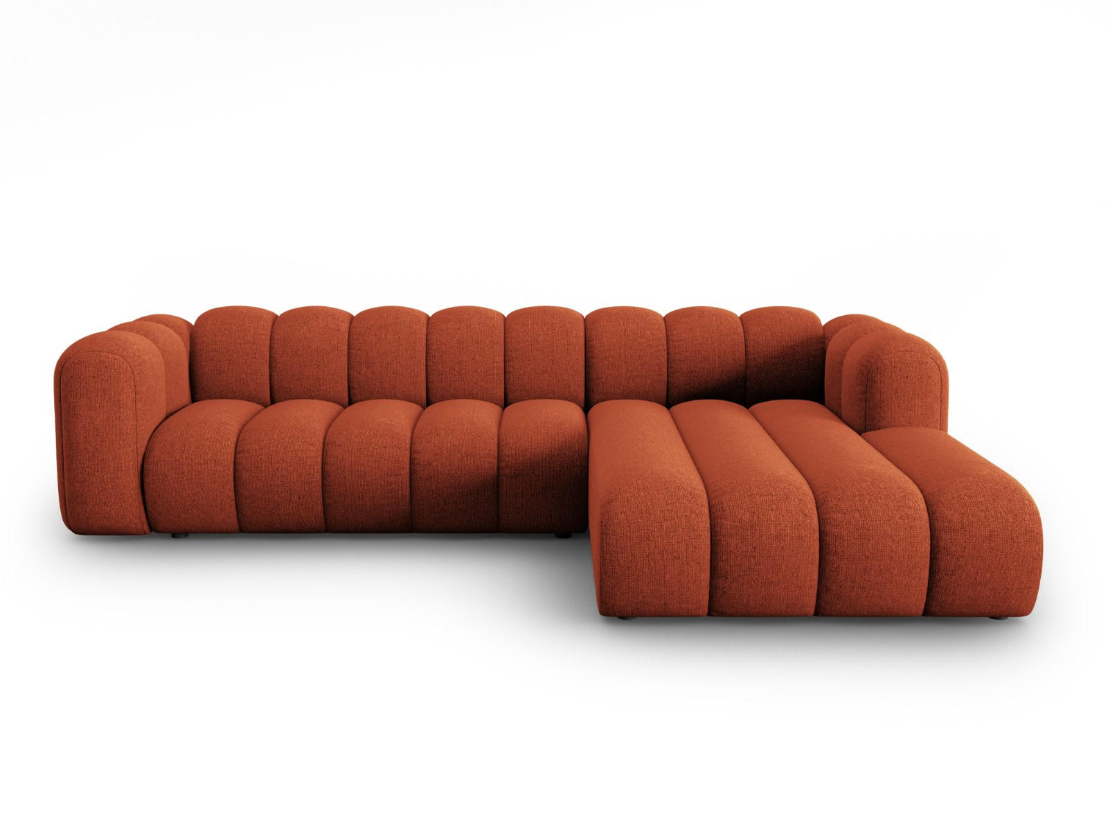 ECKSOFA modular rechts Lupine aus Chenille-Stoff terrakotta 4 Sitzplätze - Terra cotta, Textil (177/290cm) - Micadoni