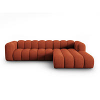 ECKSOFA modular rechts Lupine aus Chenille-Stoff terrakotta 4 Sitzplätze - Terracotta, Textil (177/290cm) - Micadoni