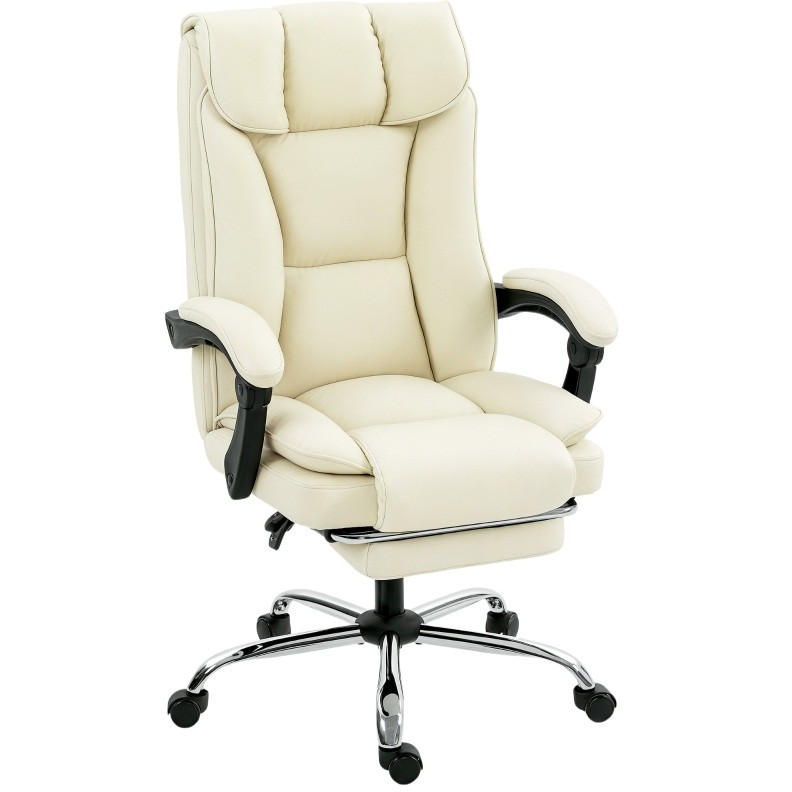 DREHSTUHL 66/72/113-121 cm beige aus Kunstleder mit Fußstütze - Beige, Kunststoff (72/121/66cm) - OKWISH