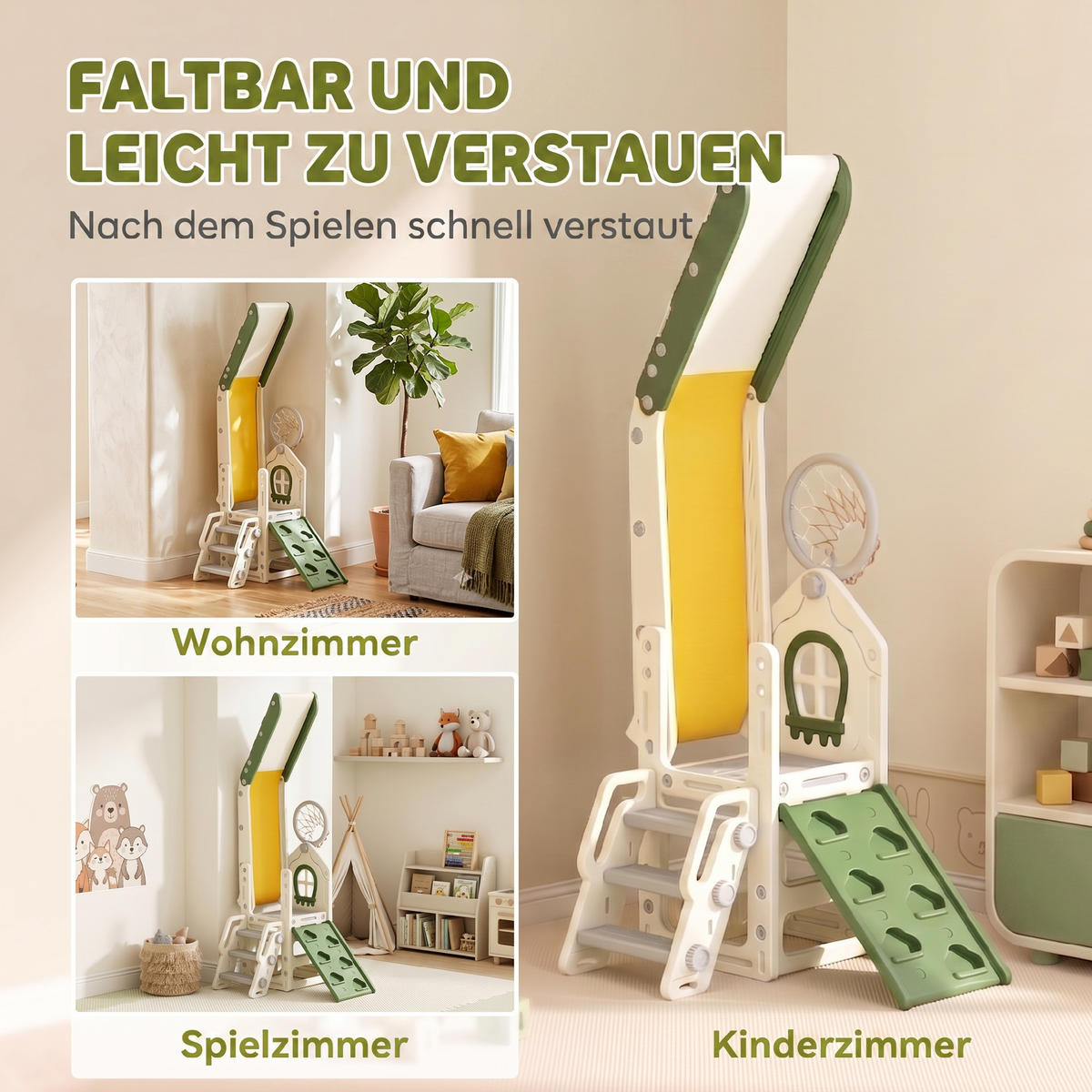 KINDER-RUTSCHE HDPE Cremeweiß - Creme, Kunststoff (100/84/191cm) - AIYAPLAY