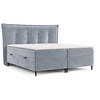 BOXBETT Sinai Blau Grau 140/200 cm mit Taschenmatratze und Topper - Blaugrau/Schwarz, Holz/Holzwerkstoff (140/200cm) - Maison de Reve