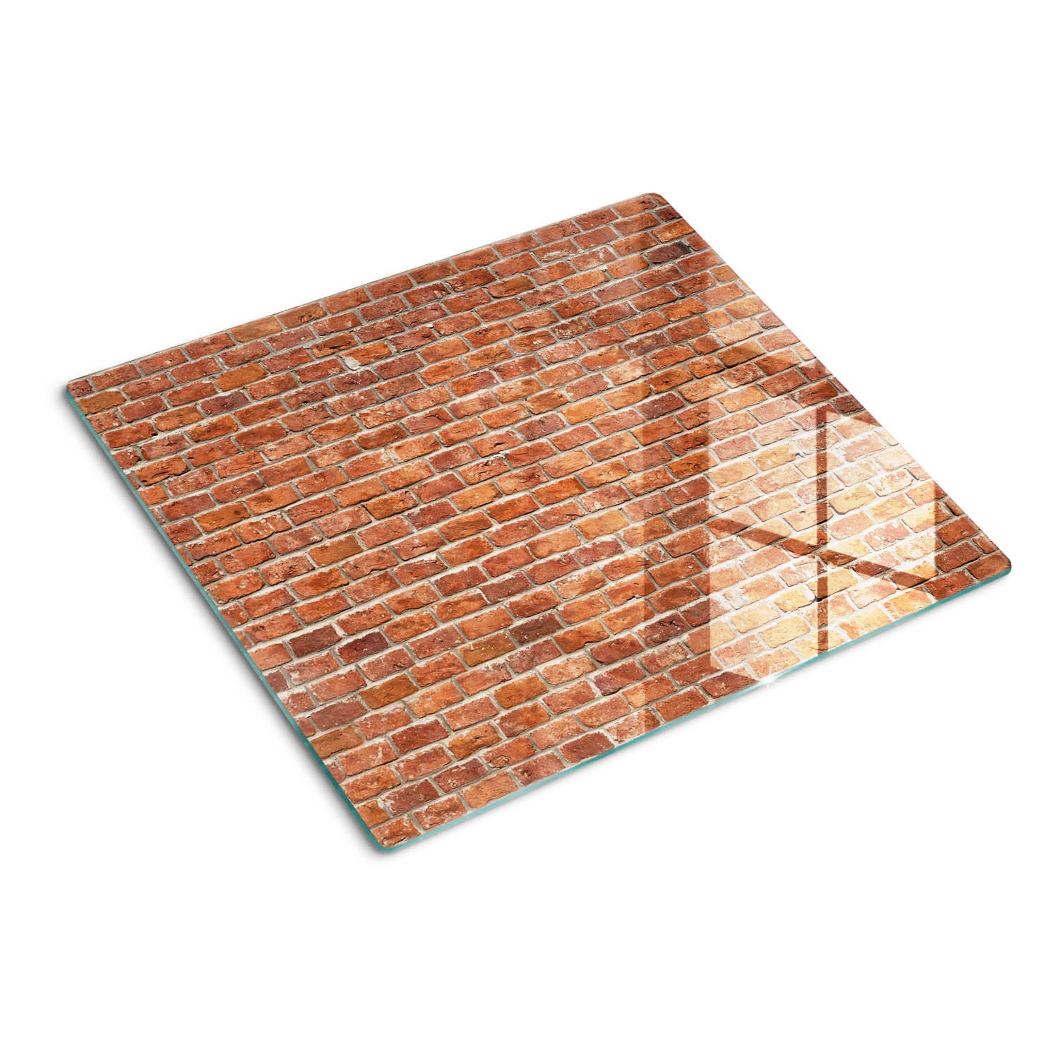 GLASPLATTE 60x52 cm Ziegelmauer - Braun, Glas (60/0.4/52cm) - TULUP