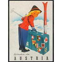 POSTER Europäische Berge Mädchen Österreich A4 Rahmenlos - Klar, Papier (29.7/5/21cm) - Nacnic