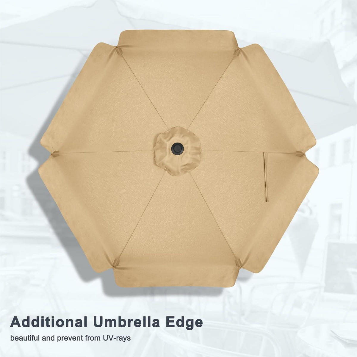 SONNENSCHIRM 230 cm Khaki neigungsverstellbar mit Kurbel und Volant - Olivgrün, Textil (230/230cm)
