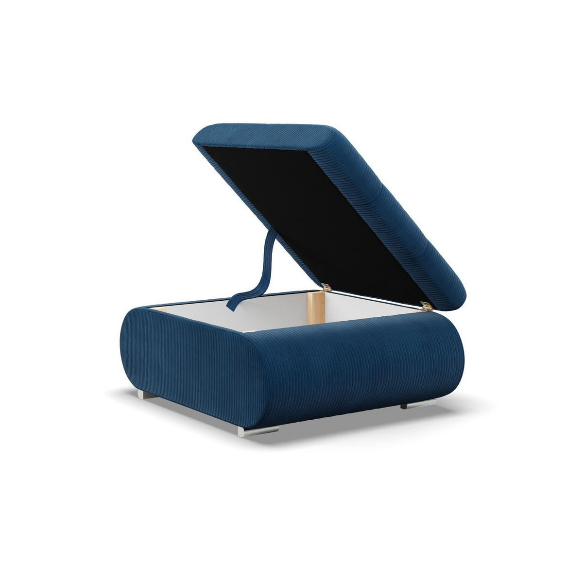 SITZPOUF FÜR DAS WOHNZIMMER FORESTA, Cord - Dunkelblau - Dunkelblau, Textil (88/42/70cm)