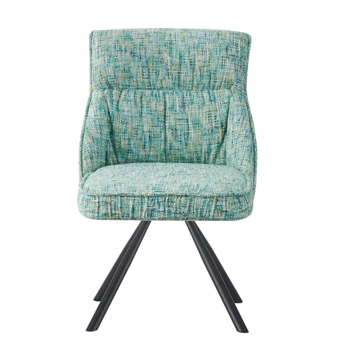 ESSZIMMERSTUHL SERINA 2er-Set - Türkis/Schwarz, Textil/Metall (49/83/62cm) - DUBI Möbel