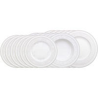 TELLER-SET Gray Pearl weiß 18er Set - Weiß, Keramik (2/2/2cm) - Villeroy & Boch