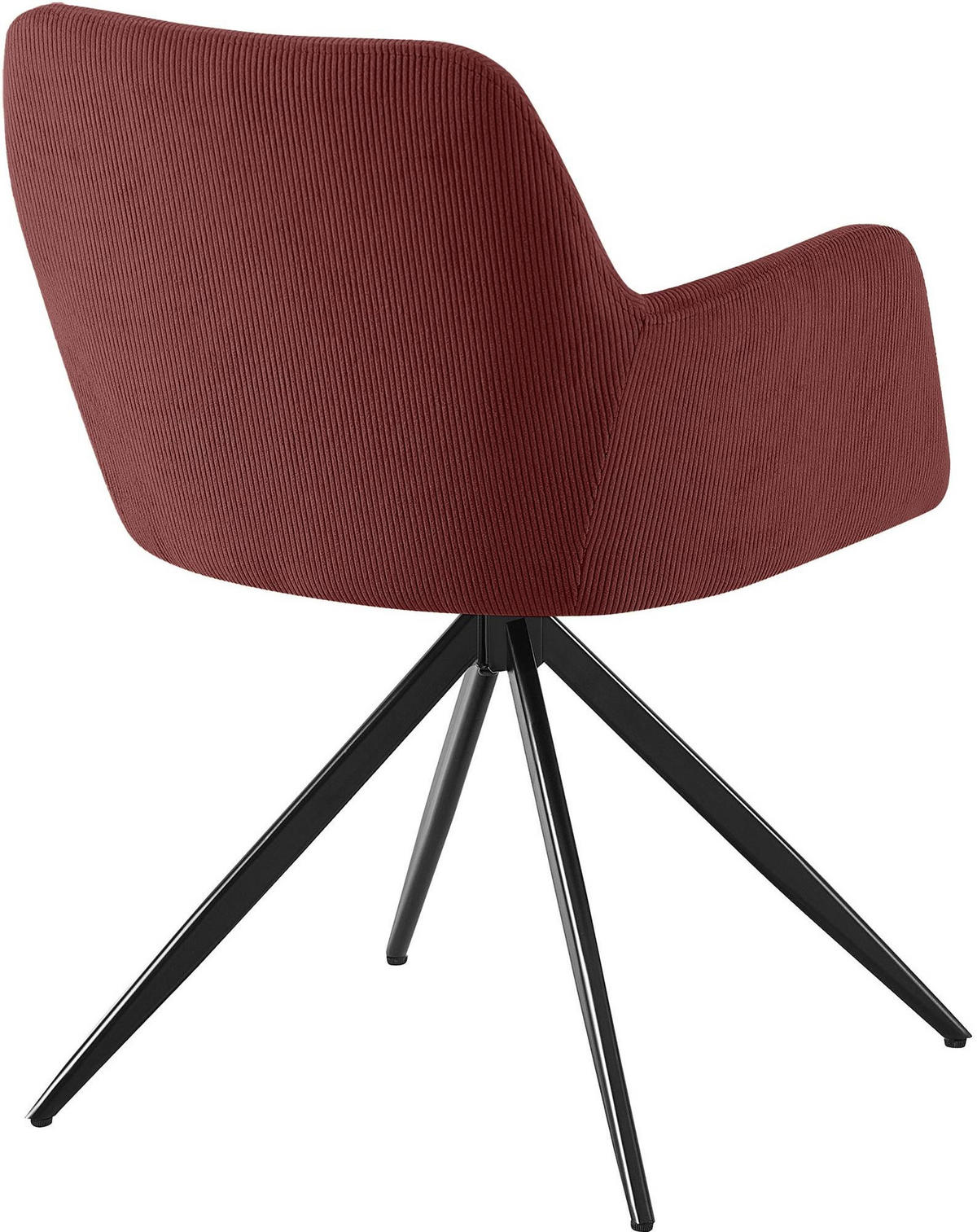 ESSZIMMERSTUHL Cord Bordeauxrot - Bordeaux/Schwarz, Textil/Metall (56/81/62cm) - CLP