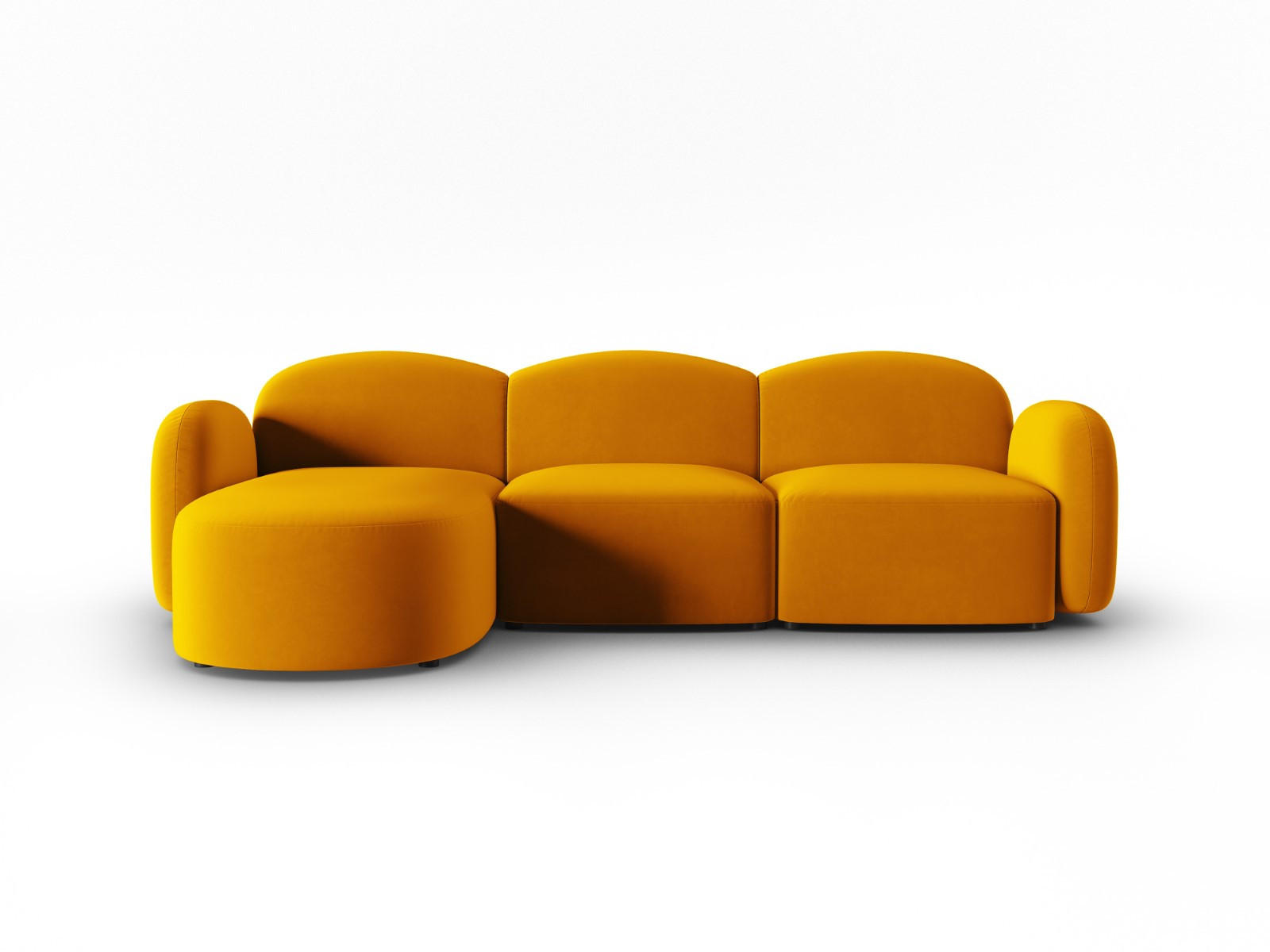 ECKSOFA links Blair aus Samt gelb 4 Sitzplätze - Gelb, Textil (155/272cm) - Micadoni
