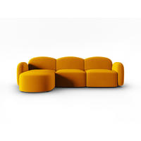 ECKSOFA links Blair aus Samt gelb 4 Sitzplätze - Gelb, Textil (155/272cm) - Micadoni