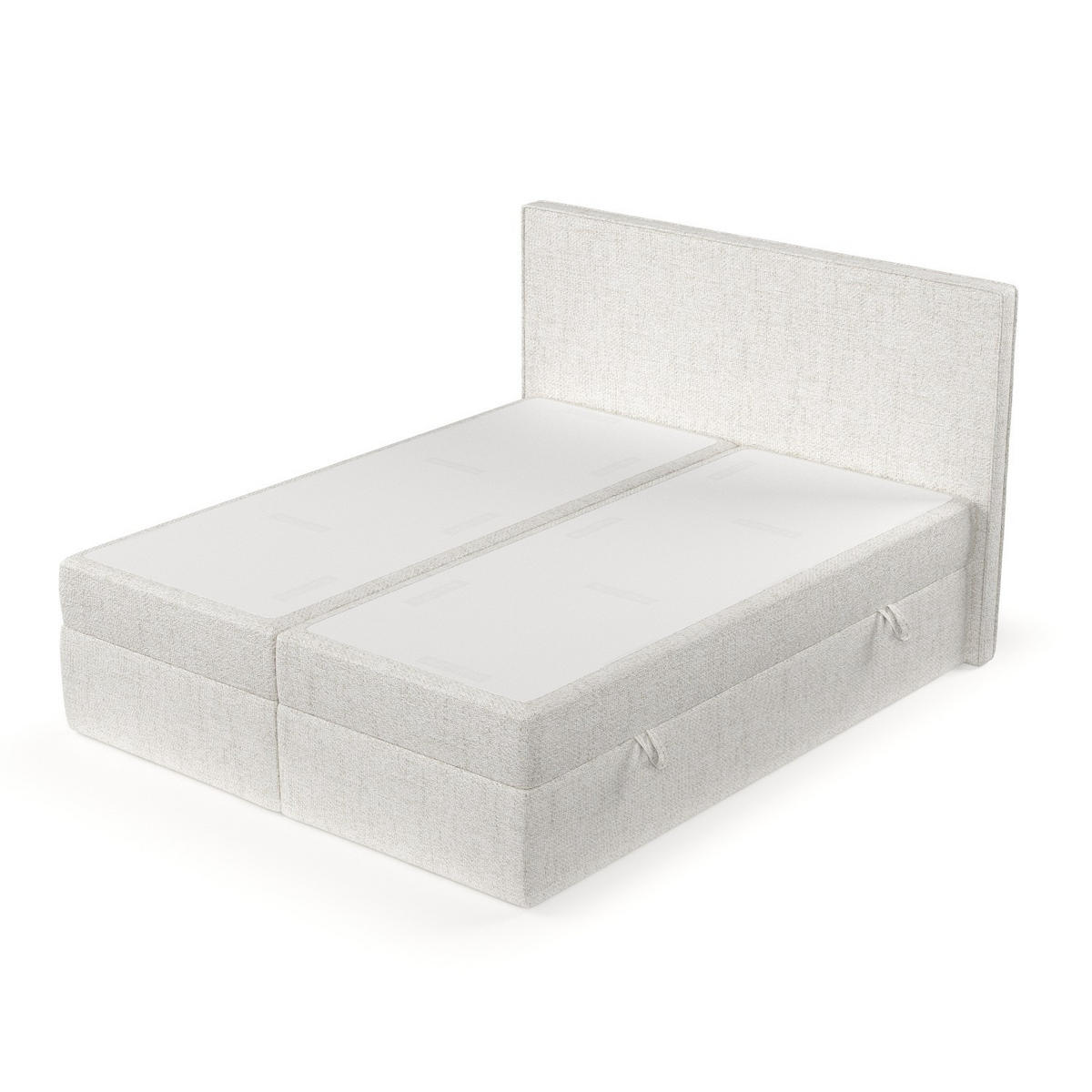 BOXBETT Nuvia 180/200 cm Creme im Neve Stoff - Creme/Schwarz, Holz/Holzwerkstoff (180/200cm) - AltaBeds