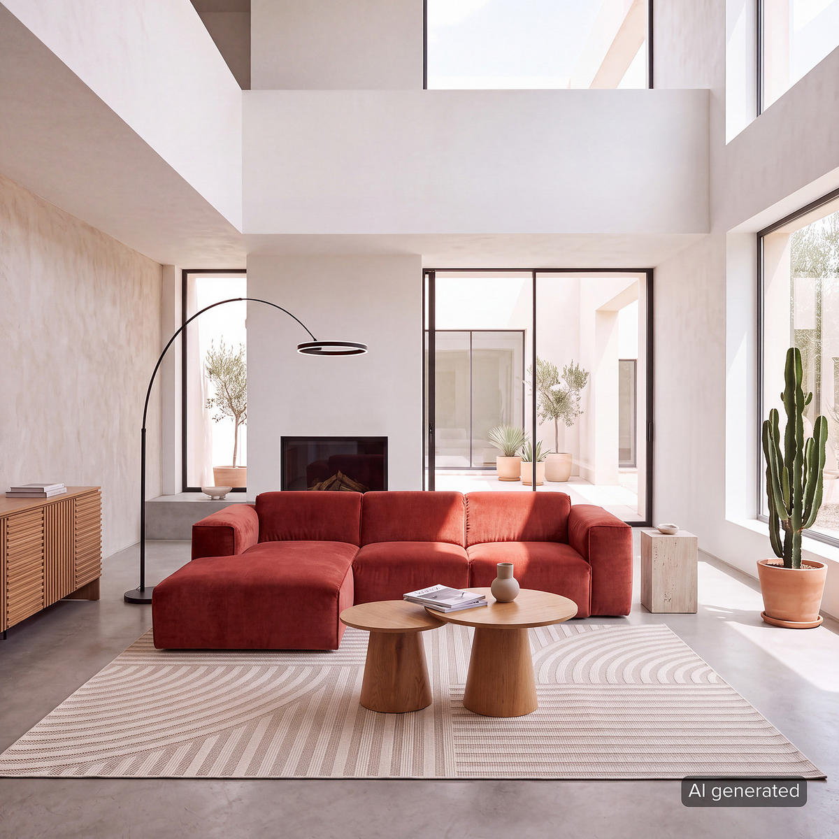 3-SITZER ECKSOFA mit Longchair - Rot/Schwarz, Kunststoff/Textil (251/173cm) - home24