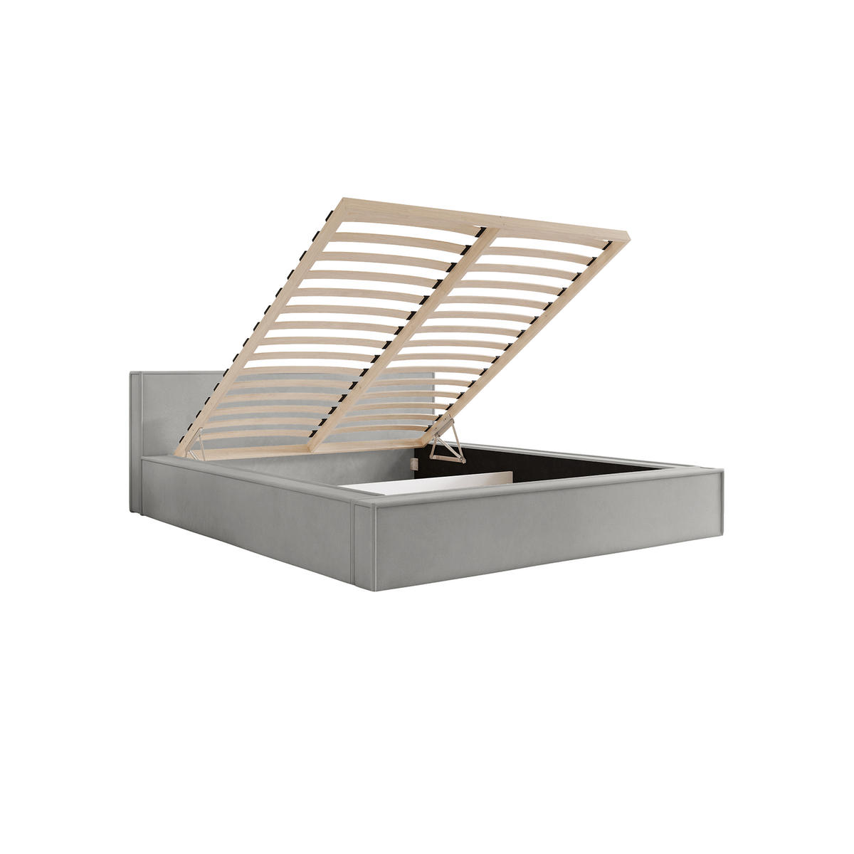 POLSTERBETT Mendocino Classic Low 120x200 cm, Silber - Hellgrau, Textil (120/200cm) - Fedve