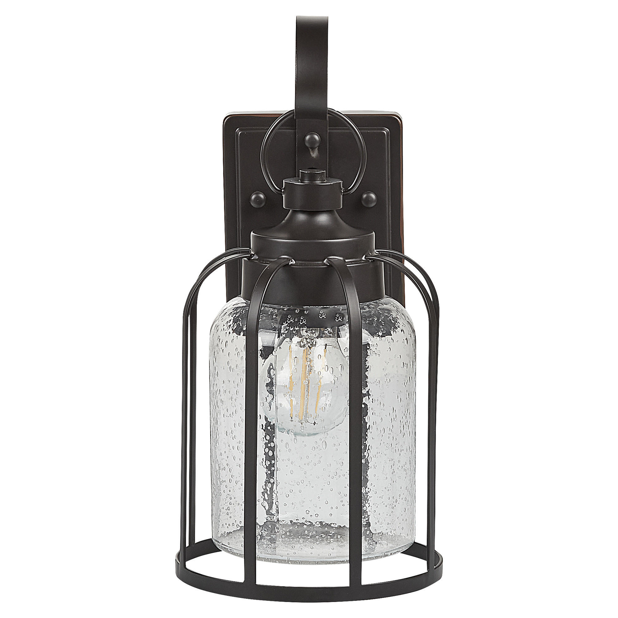 AUSSENWANDLEUCHTE Wooler 17/15/36 cm - Schwarz, Metall (15/36/17cm) - Beliani