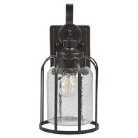 AUSSENWANDLEUCHTE Wooler 17/15/36 cm - Schwarz, Metall (15/36/17cm) - Beliani