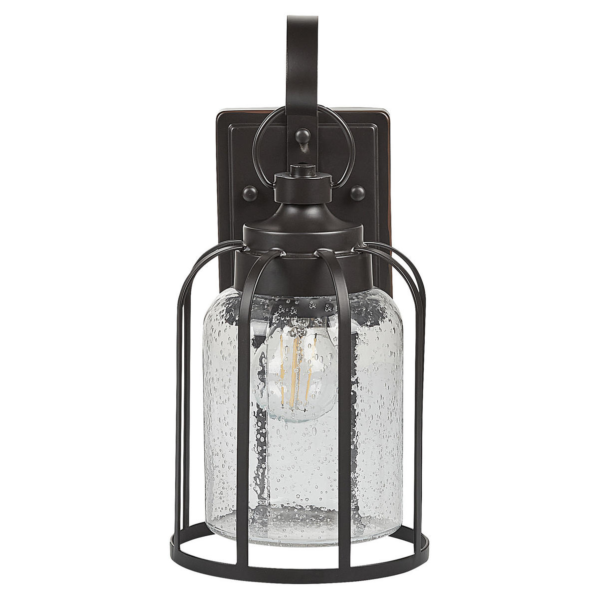 AUSSENWANDLEUCHTE Wooler 17/15/36 cm - Schwarz, Metall (15/36/17cm) - Beliani