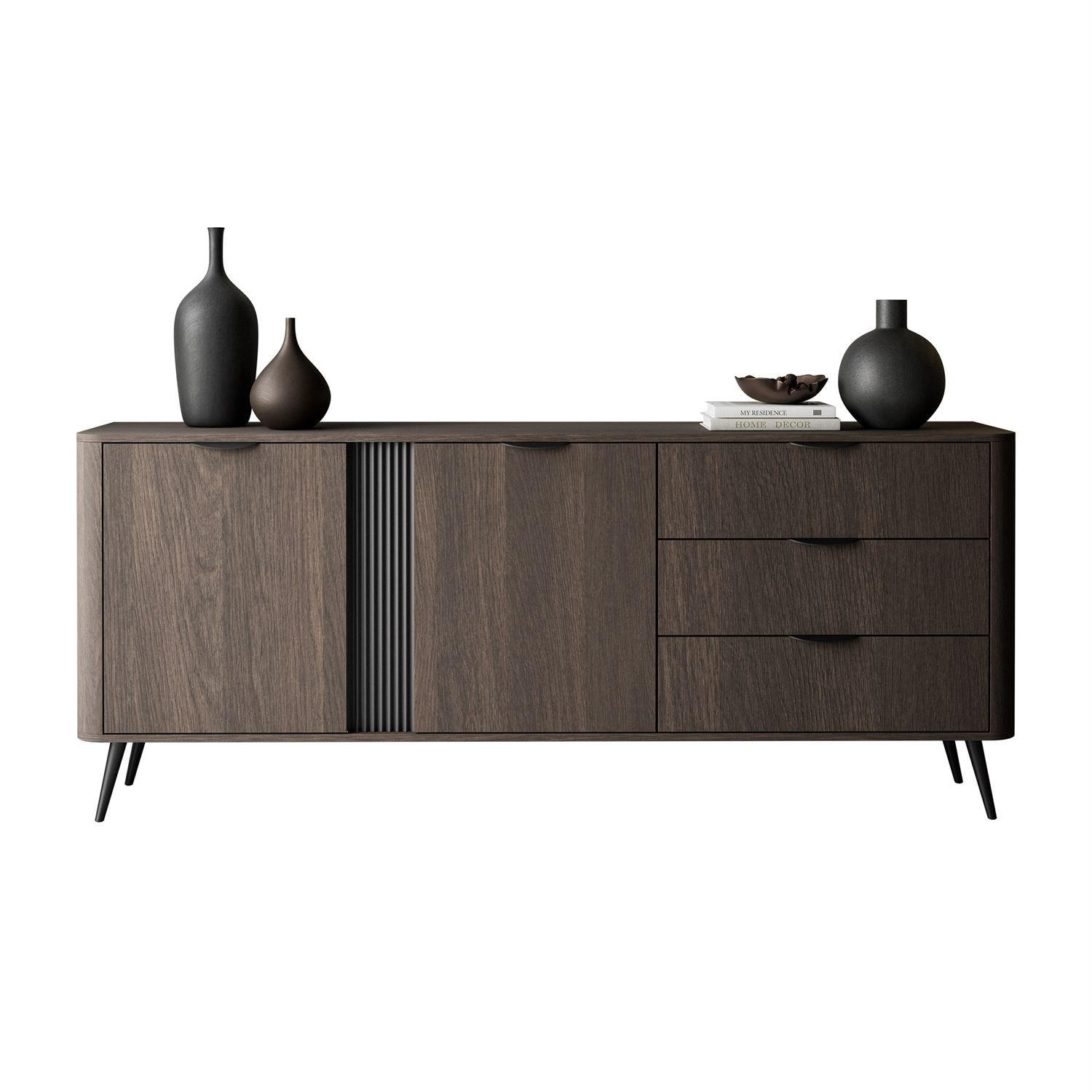 KOMMODE TWILIGHT 2D3S mit Schubladen - Eichefarben, Holzwerkstoff (163/81/38cm) - Lookway