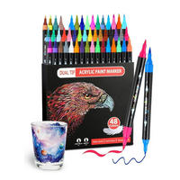 ACRYLSTIFTE Set 48 Farben Doppelspitze - Multicolor, Kunststoff (6.8/1.5/17.5cm)