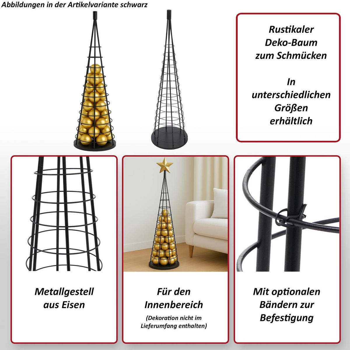 DEKO-BAUM Gold - Goldfarben, Metall (30/115cm) - MCW