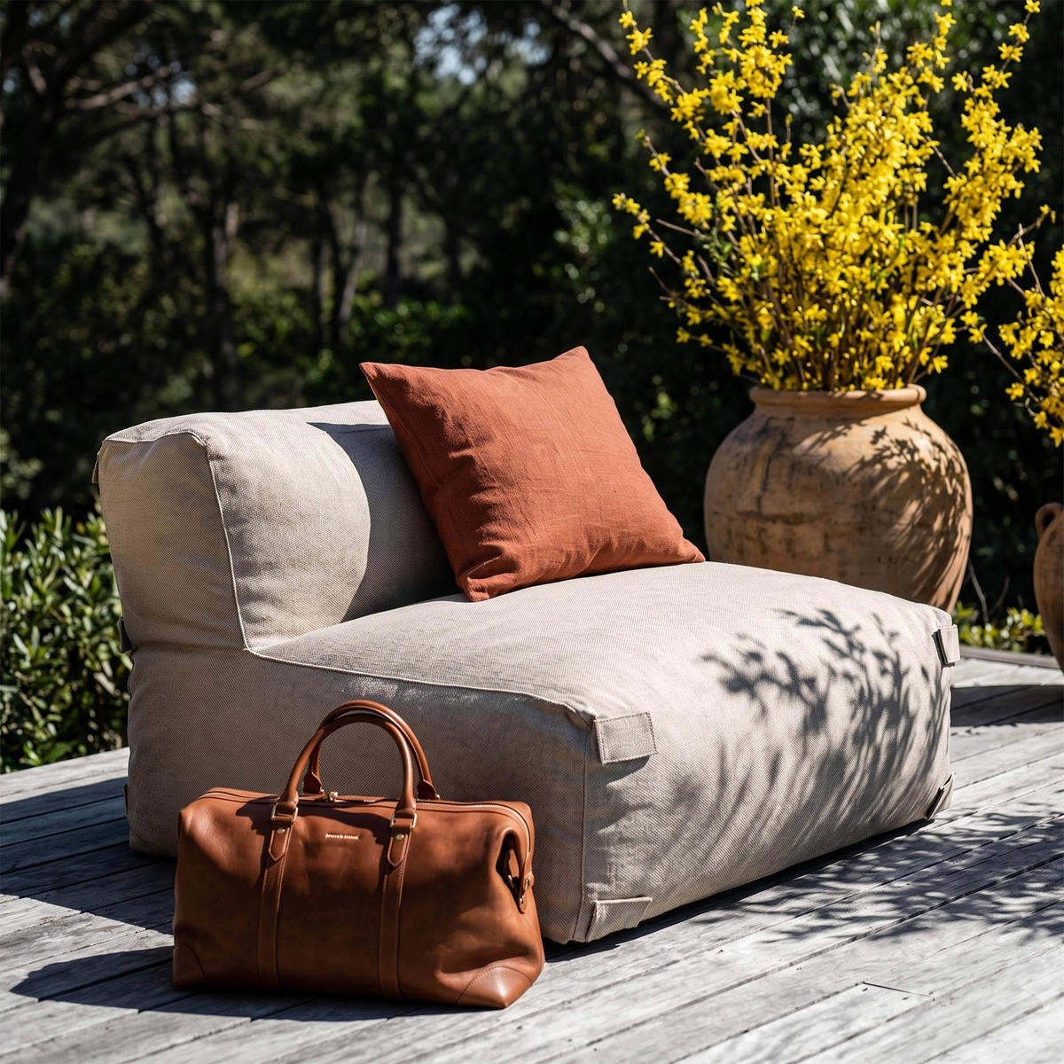 SESSEL, Sandfarbe - Gelb, Textil (85/65/85cm) - Oviala