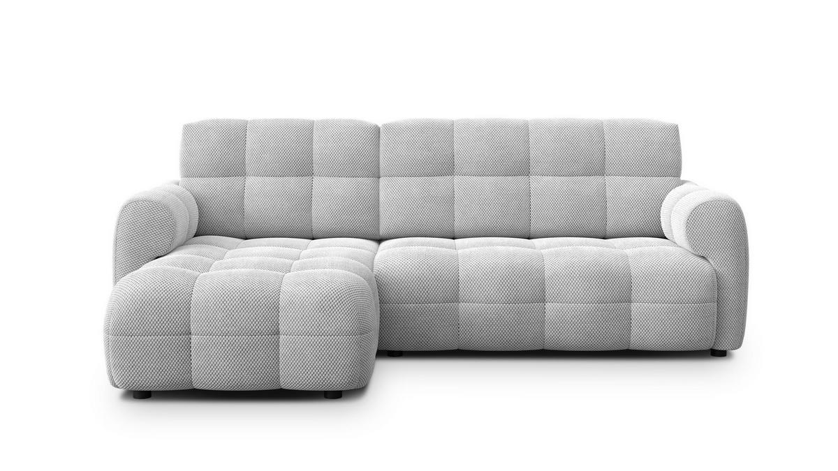 ECKSOFA MELLOW 3-Sitzer, hellgrau - Hellgrau/Schwarz, Holz/Textil (232/156cm) - Courtois Laville