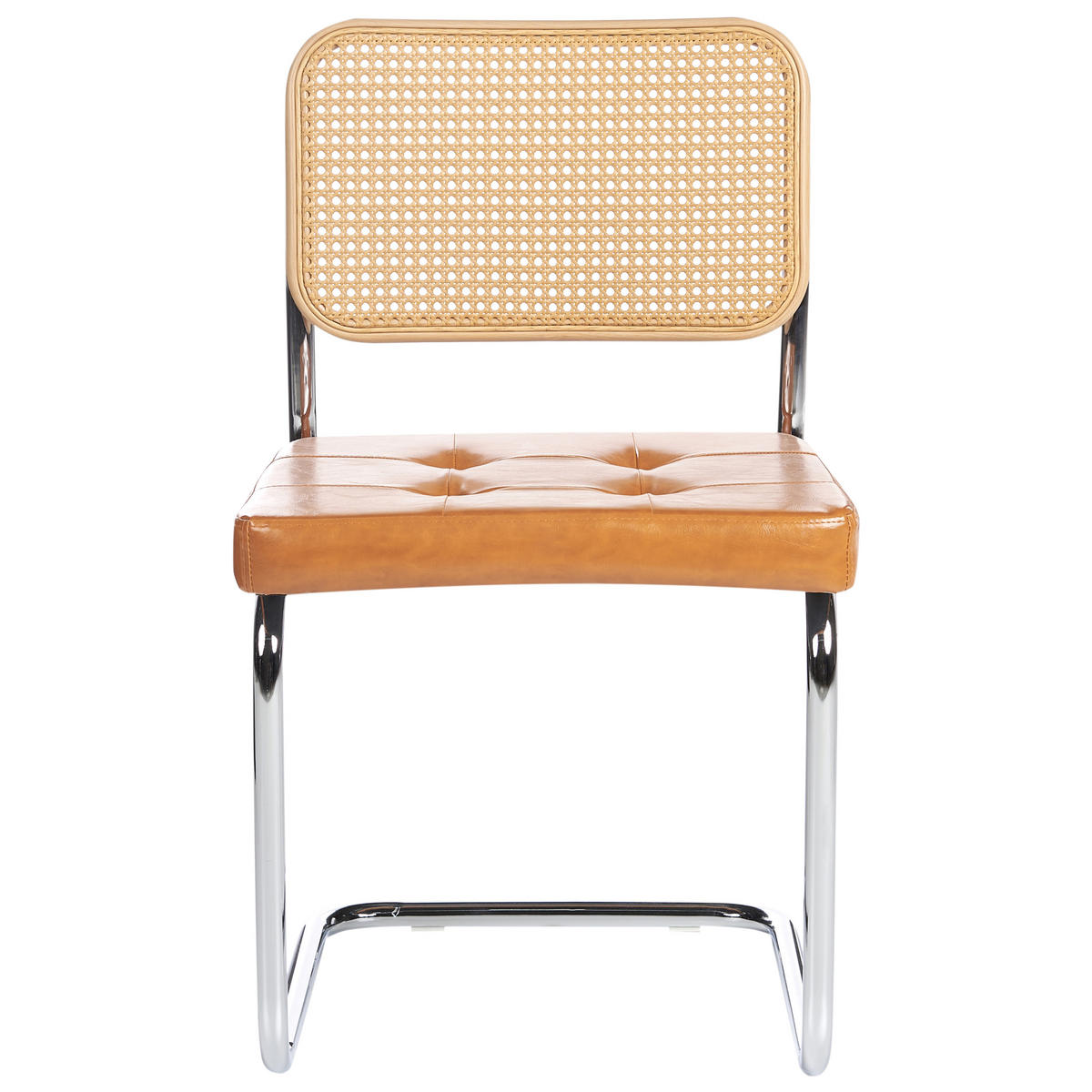 ESSZIMMERSTUHL 2er-Set Braun Ethete - Silberfarben/Braun, Kunststoff (49/83/54cm) - Beliani