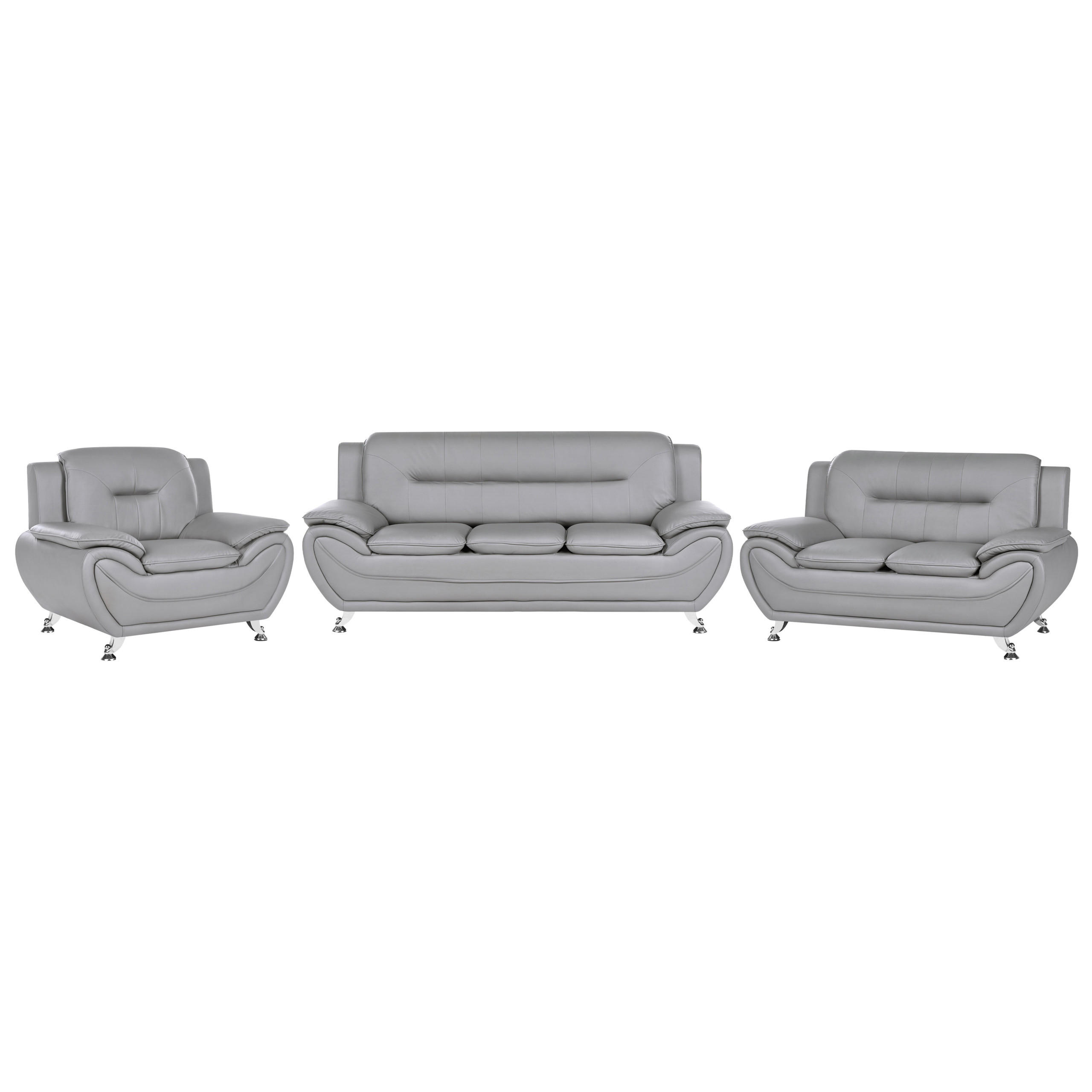 Beliani Sofa-Set Dunkelgrau, Silber 193x86x78 cm