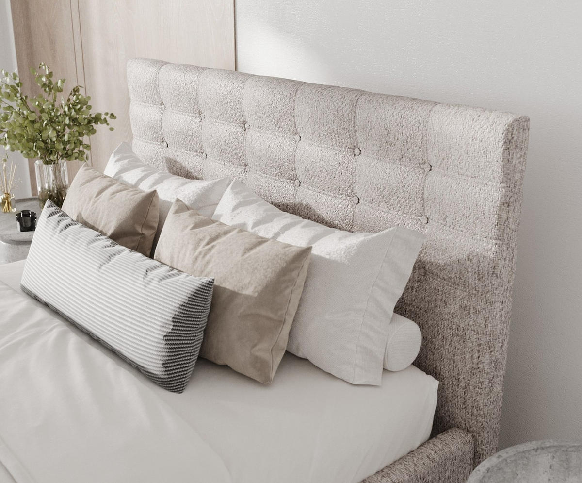 POLSTERBETT Soma 160/200 cm Beige im Neve Stoff - Beige/Naturfarben, Holz/Holzwerkstoff (160/200cm) - AltaBeds