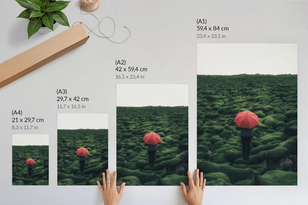 POSTER - 29x42 cm - X-Mario - Grüne Landschaft - Grün, Textil (29/42/0.1cm) - TULUP