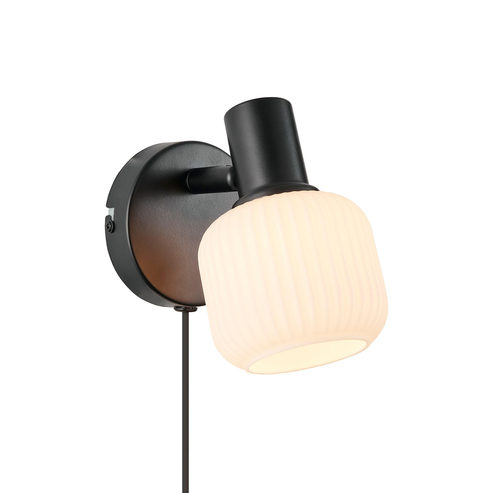 WANDLEUCHTE Milford - Schwarz - 19/19/16.5 cm - Schwarz, Glas (19/16.5/19cm) - Nordlux