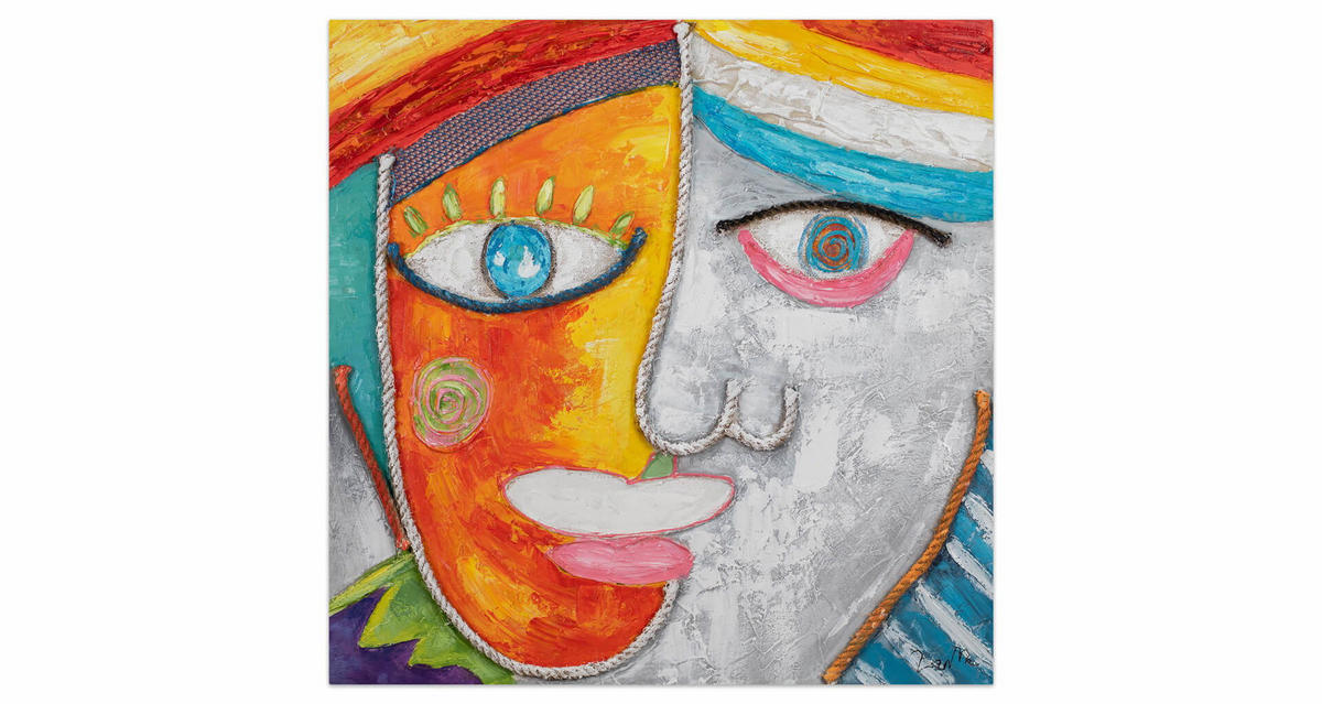 ACRYLBILD HANDGEMALT 80/80 cm - Multicolor, Holz/Textil (2.66/80cm) - KUNSTLOFT