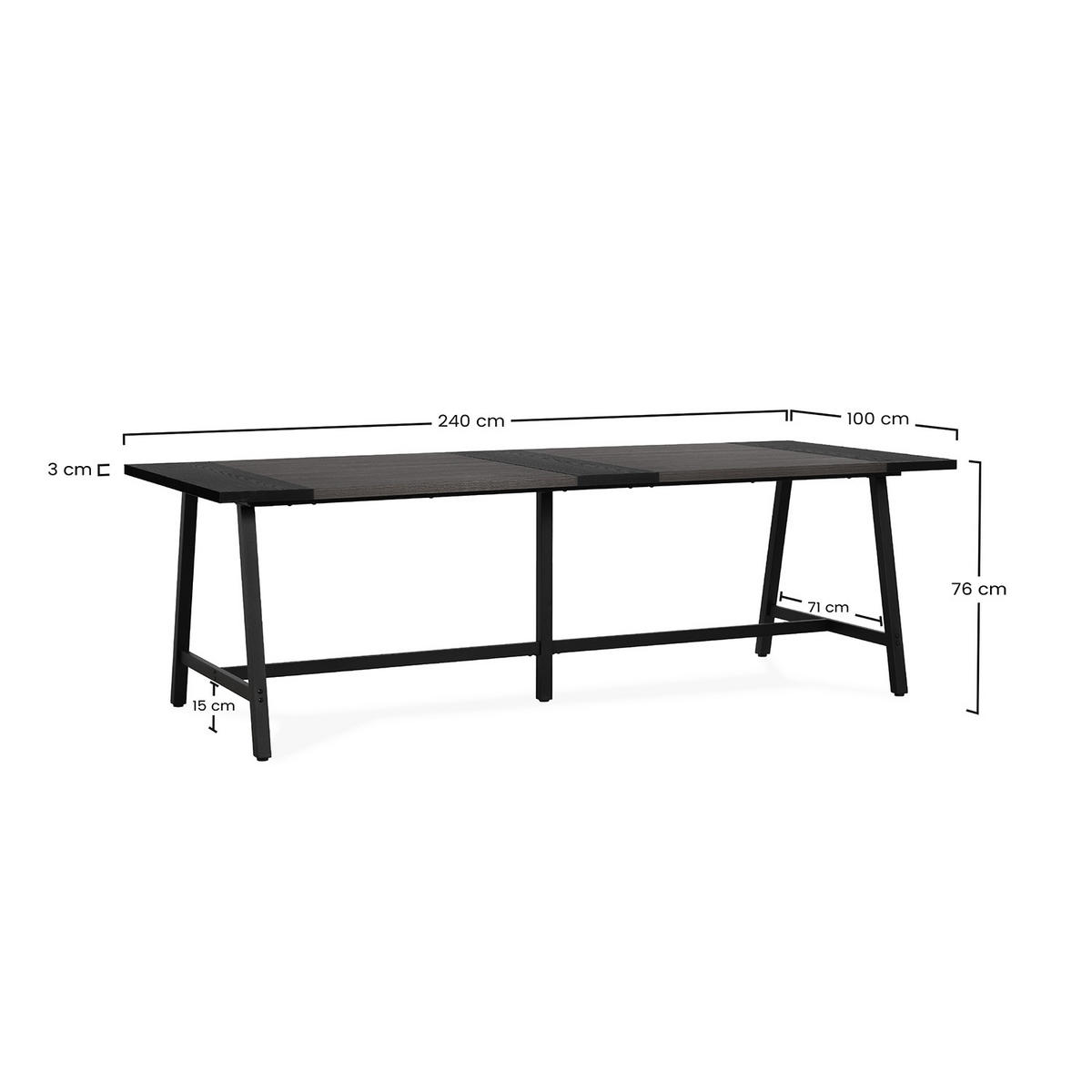 ESSTISCH Caracas Walnuss-Optik, 240 cm - Walnussfarben, Holzwerkstoff (100/240/75cm) - VS Venta-stock