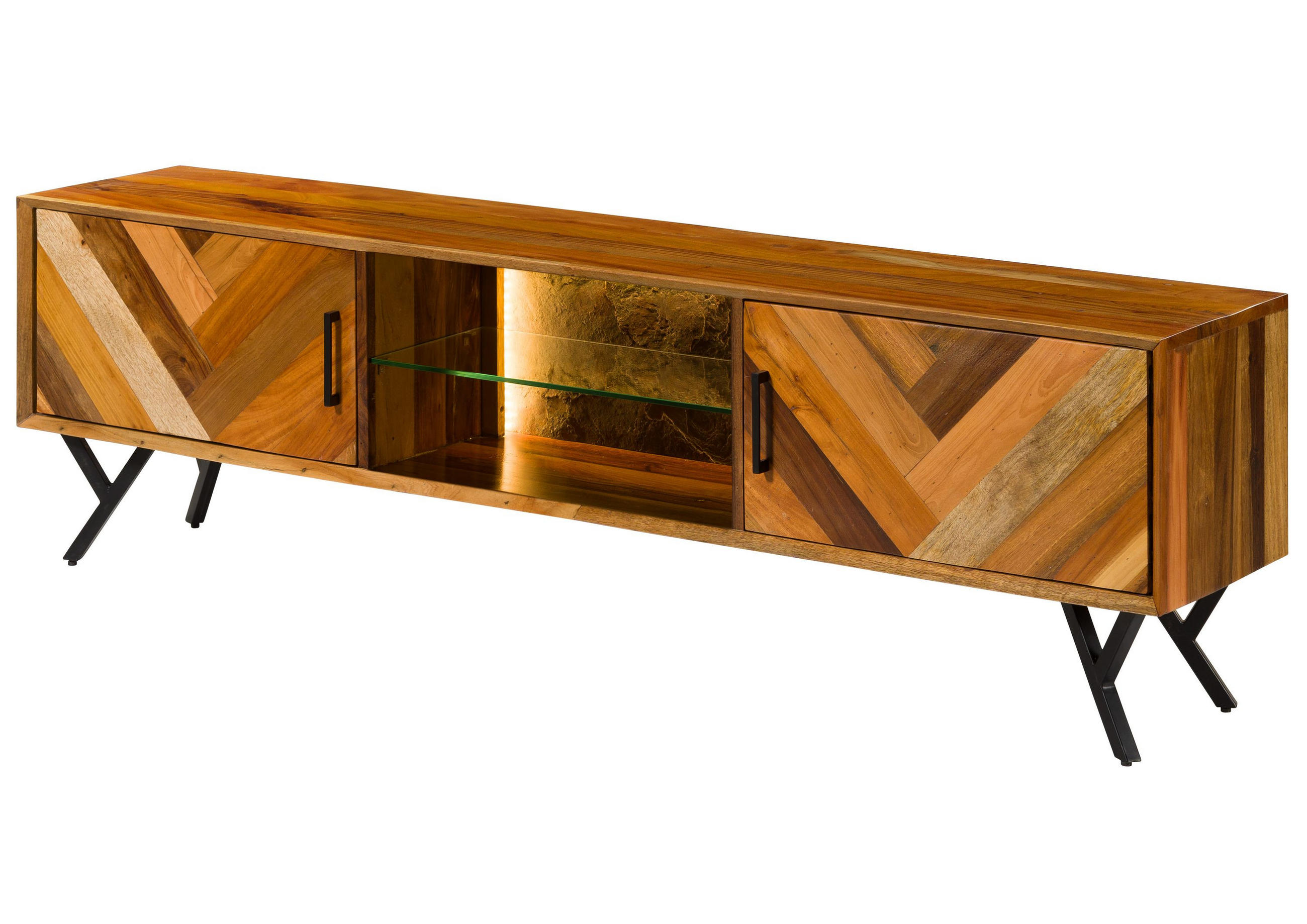 TV-BOARD Altholz 200x40x56 natur lackiert AVIGNON #101 - Naturfarben, Holz (200/56/40cm) - Massivmoebel24