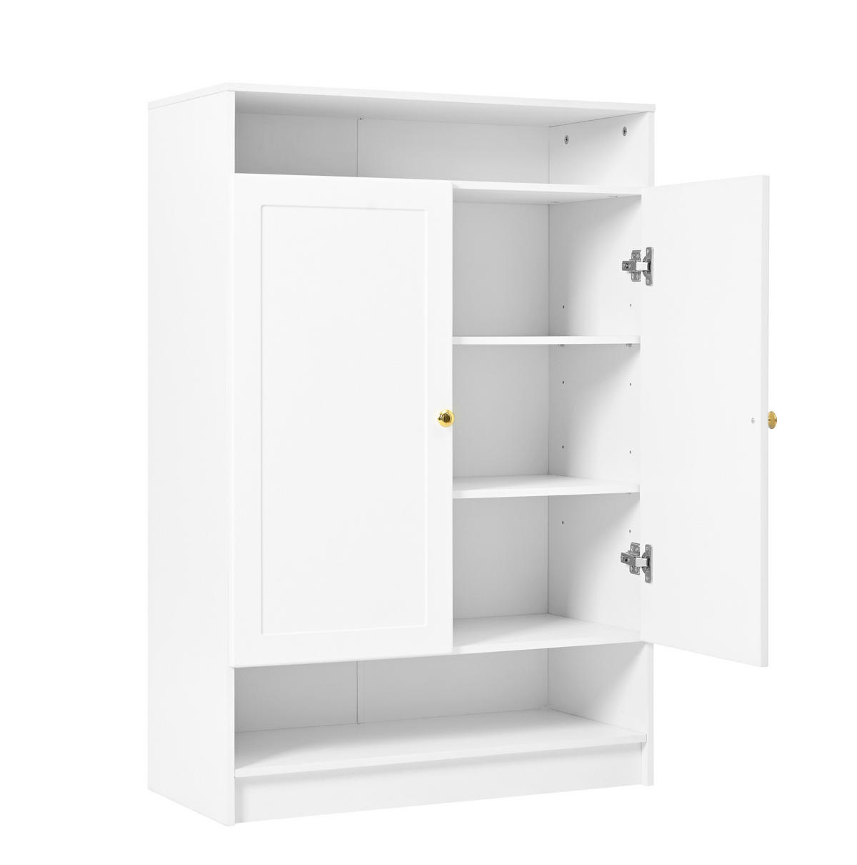 SCHUHSCHRANK 146/34/109 cm in Weiß mit 2 Türen und verstellbaren Einlegeböden - Weiß, Holzwerkstoff (146/109/34cm) - Flora Grace