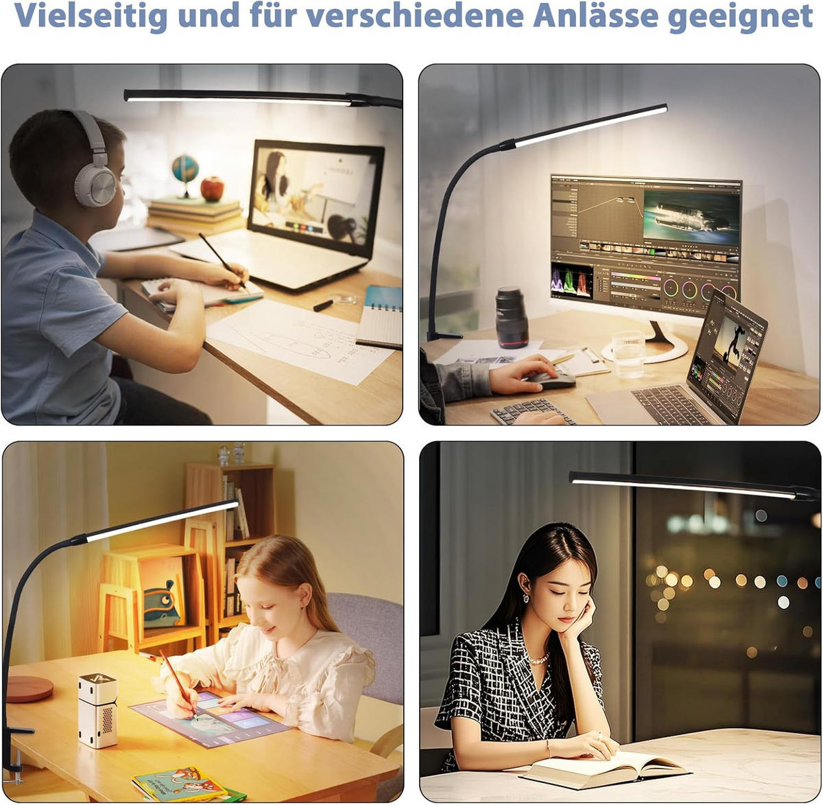 TISCHLAMPE Dämmerix 6.5/80.8/6.5 cm - Schwarz, Metall (6.5/6.5/80.8cm) - ZMH