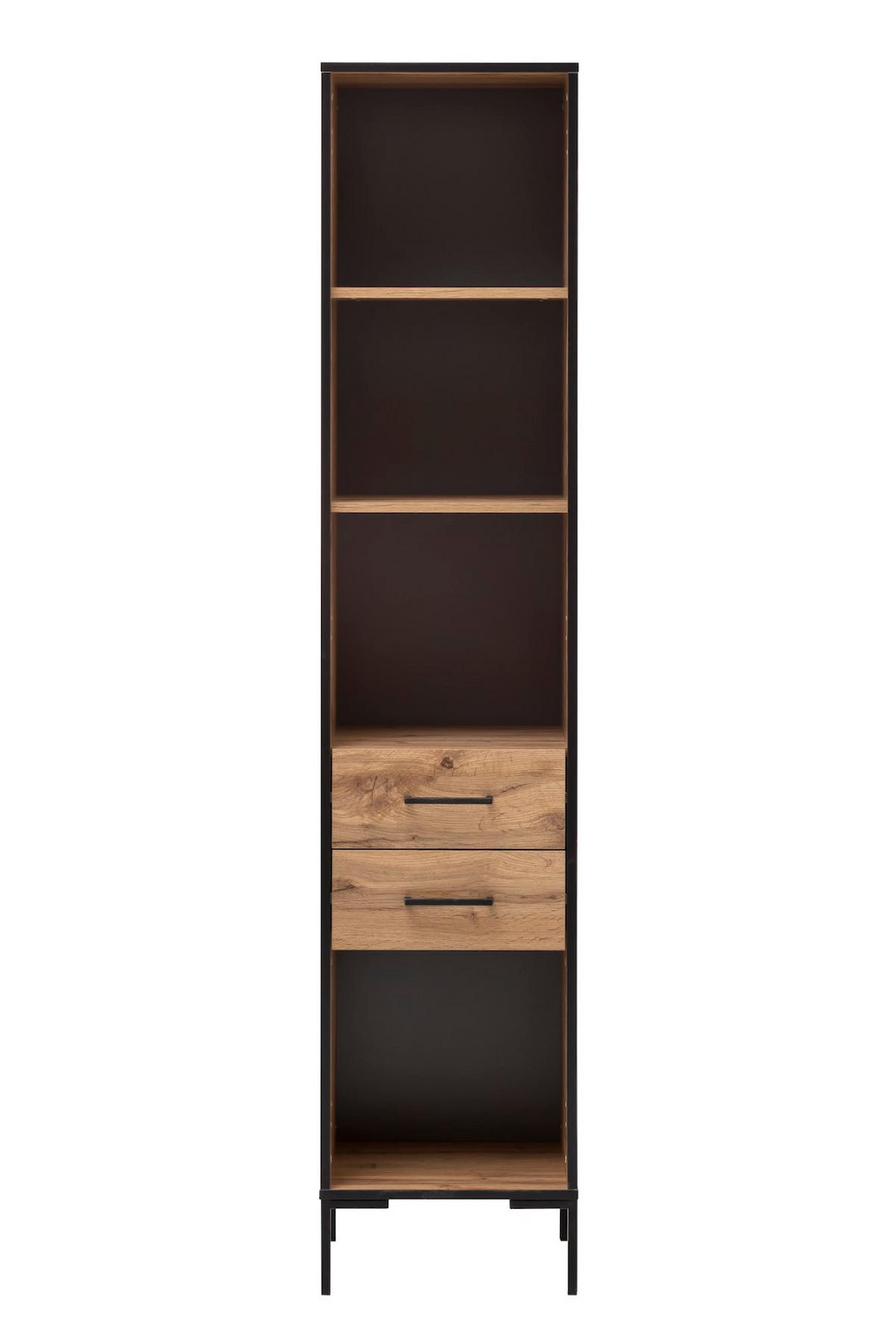 HOCHSCHRANK Panda 195x40x40 cm 4 Fächern & 2 Schubladen Eiche - Eichefarben, Holz (40/195/40cm) - PROREGAL