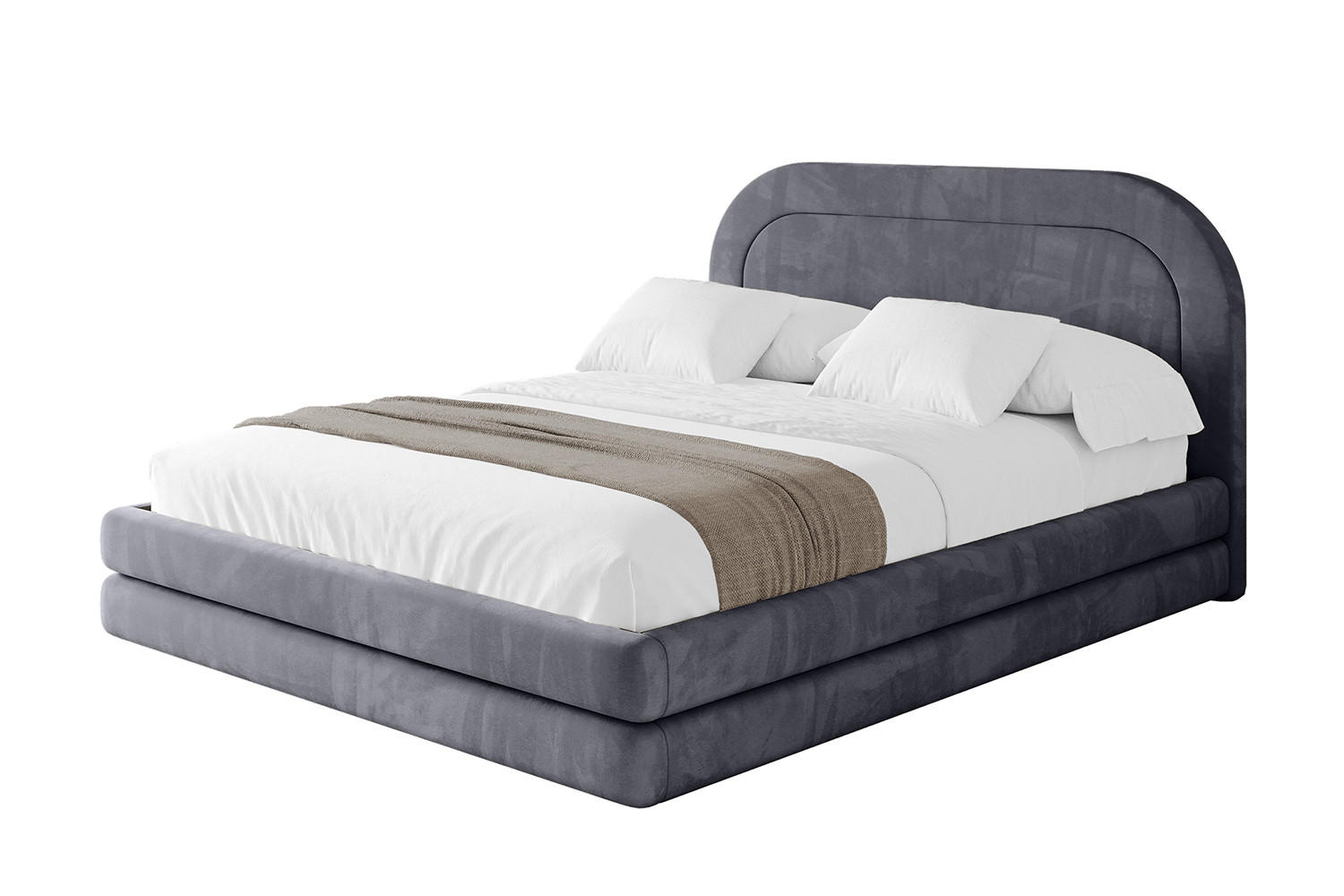 POLSTERBETT mit Bettkasten und Lattenrost, Boxbett ohne Matratze - LERIS 120x200 Dunkelgrau - Dunkelgrau, Holzwerkstoff/Textil (120/200cm) - ALTDECOR