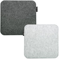 FILZ-SITZKISSEN zum Wenden, 2er Set 35/35/2,5 cm, Grau - Grau, Kunststoff (35/35/1cm) - Dunedesign