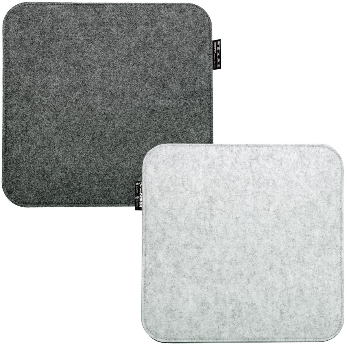 FILZ-SITZKISSEN zum Wenden, 2er Set 35/35/2,5 cm, Grau - Grau, Kunststoff (35/35/1cm) - Dunedesign
