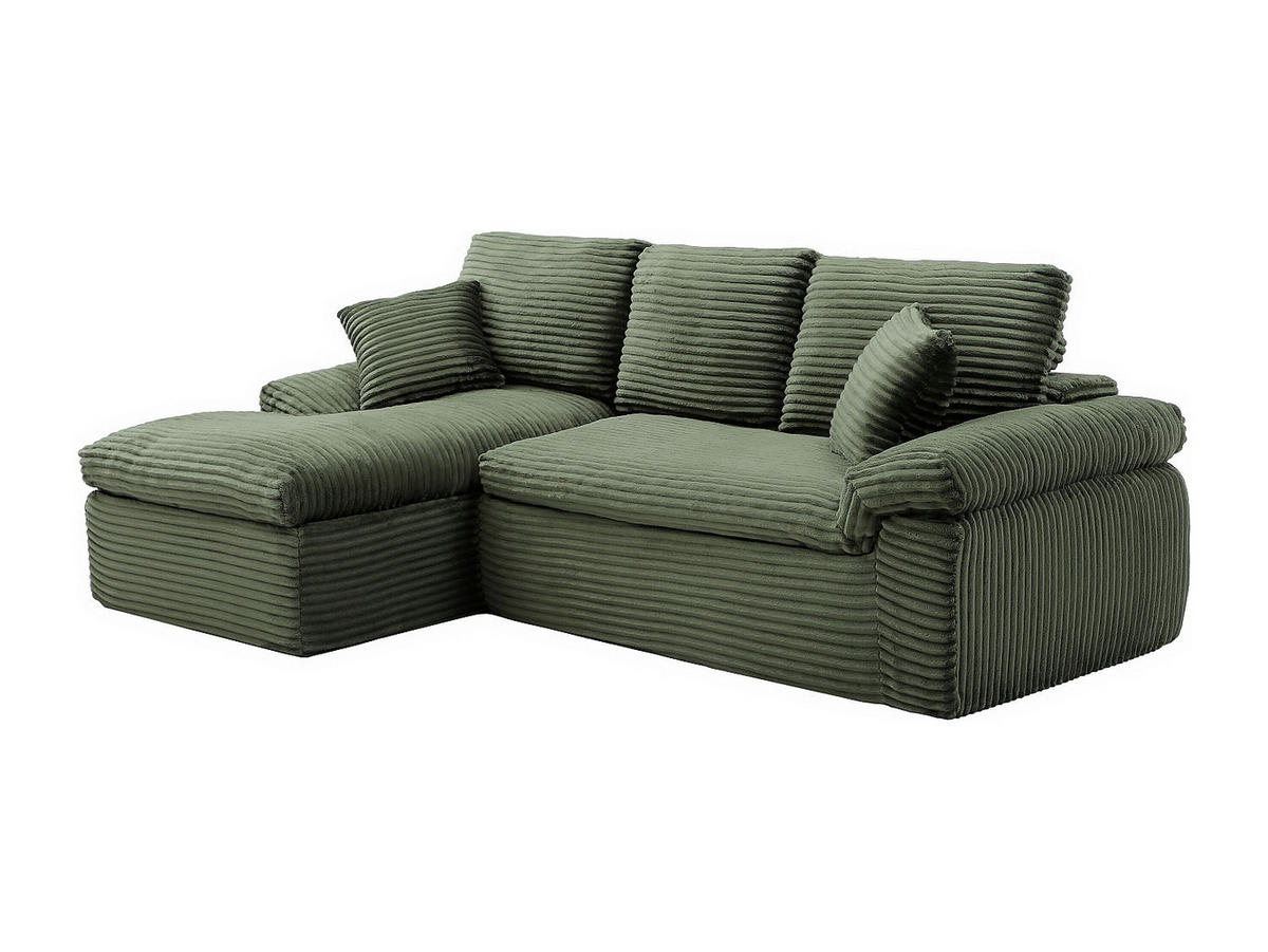 SOFA - 3 Personen - samt - khaki Dorepa - Schlammfarben, Textil (246/101cm) - Vente-Unique
