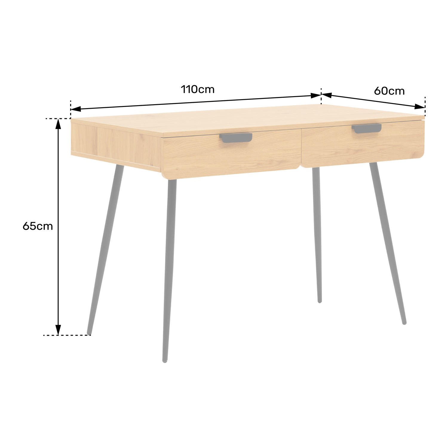 SCHREIBTISCH Louis - Braun, Holzwerkstoff (110/60/75cm) - Happy Garden