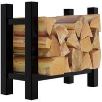 KAMINHOLZREGAL 60/30/60 cm Metall schwarz - Schwarz, Metall (60/60/30cm) - CLP