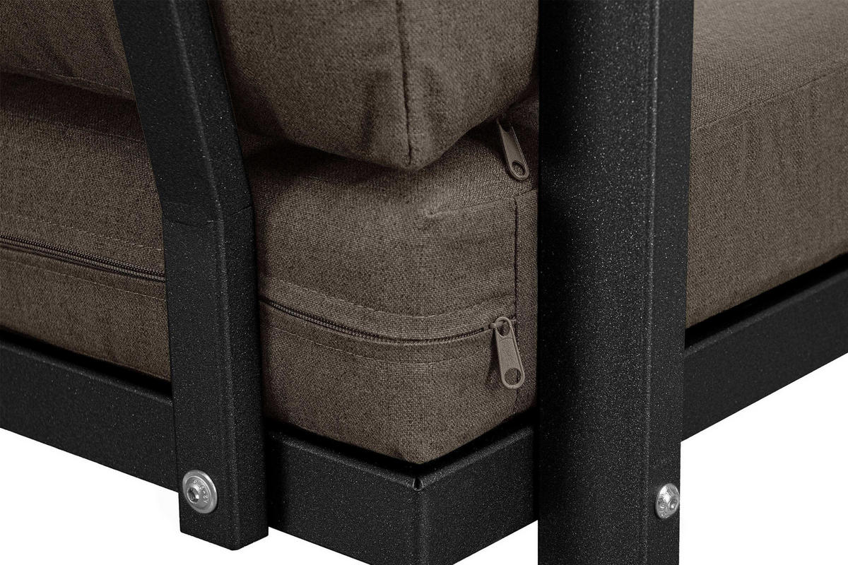 TERRASSENMÖBEL FRENA im Loft-Stil, schwarz - Beige/Schwarz, Metall - KONSIMO®