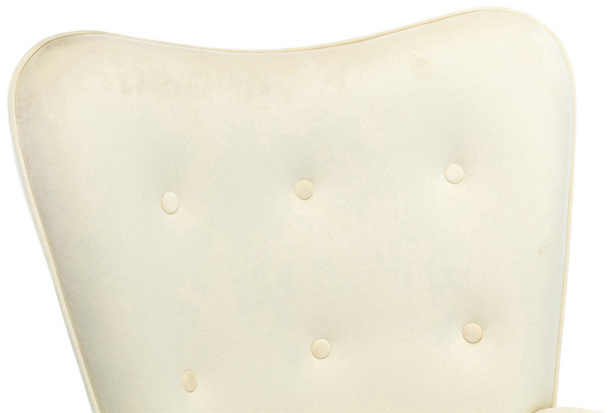 SCHAUKELSTUHL Sanna Samt, Gestell Buchenholz natur / Metall Schwarz Creme - Naturfarben, Holz/Textil (71/98/88cm) - TPFLiving