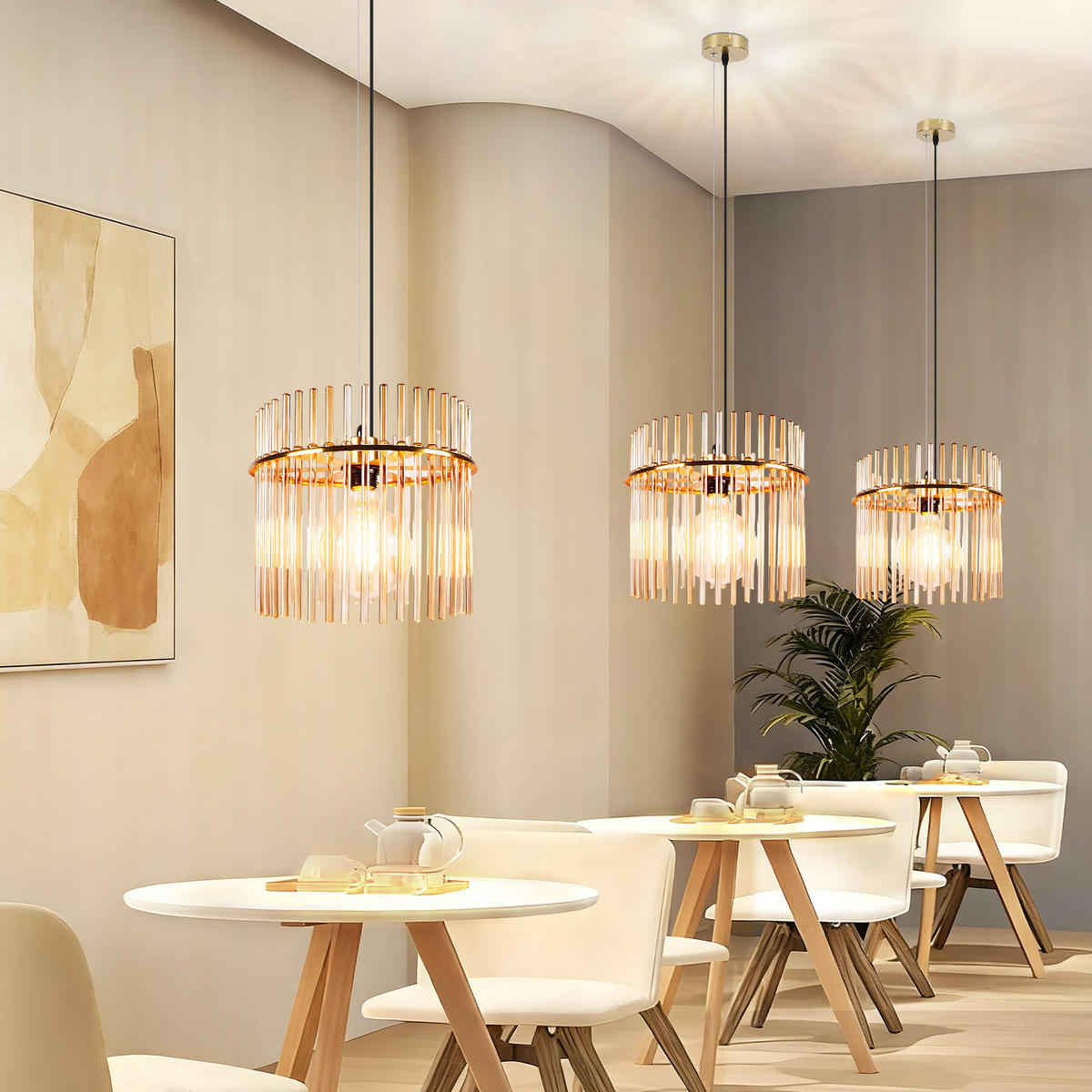 PENDELLEUCHTE Seraphina 30/10/150 cm - Goldfarben, Metall (30/10/150cm) - ZMH