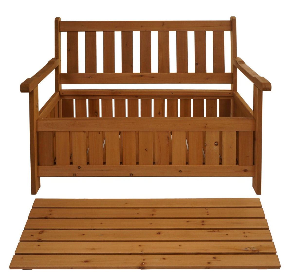 GARTENBANK mit Stauraum 85x114x58cm Braun - Braun, Holz (114/85/58cm) - PROREGAL